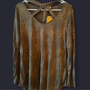 Olive Green Long Sleeve Top